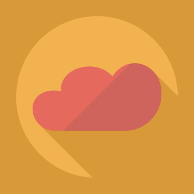 Gölge simgesi bulut ile düz modern tasarım