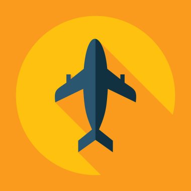 Gölge simgesi uçak uçak ile düz modern tasarım