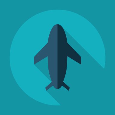 Gölge simgesi uçak uçak ile düz modern tasarım