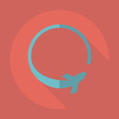 Gölge simgesi uçak uçak ile düz modern tasarım