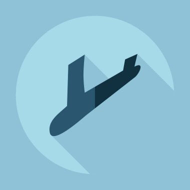 Gölge simgesi uçak uçak ile düz modern tasarım