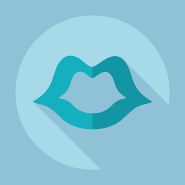 Gölge simgesi dudakları ile düz modern tasarım