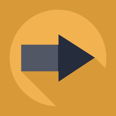 Gölge simgesi ok ile düz modern tasarım