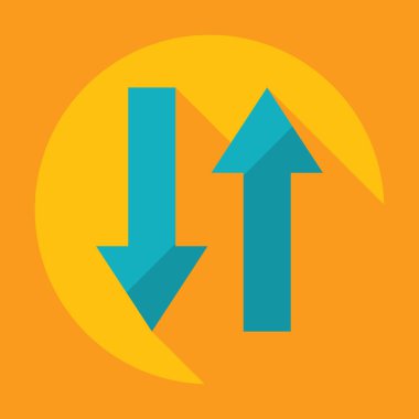 Gölge simgesi ok ile düz modern tasarım