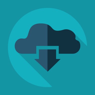 Gölge simgesi ok ile düz modern tasarım