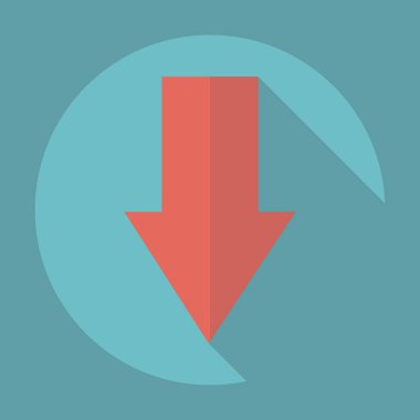 Gölge simgesi ok ile düz modern tasarım