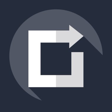 Gölge simgesi ok ile düz modern tasarım