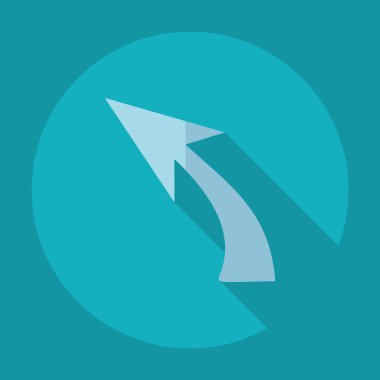 Gölge simgesi ok ile düz modern tasarım