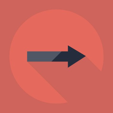 Gölge simgesi ok ile düz modern tasarım