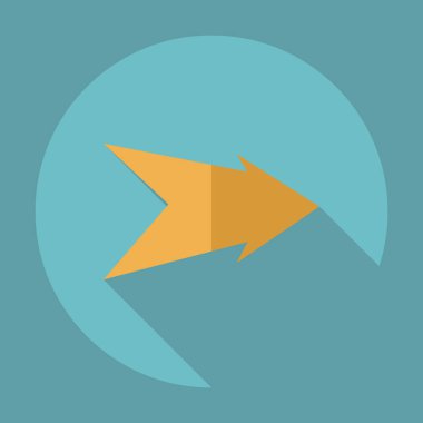 Gölge simgesi ok ile düz modern tasarım