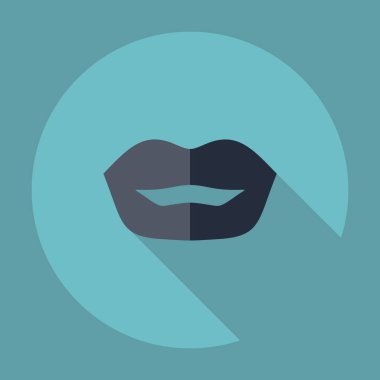 Gölge simgesi dudakları ile düz modern tasarım