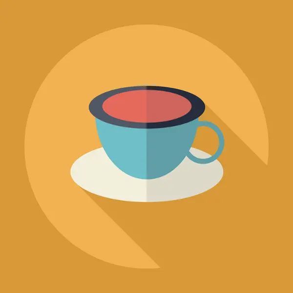 Design moderno plano com sombra Ícone uma xícara de café — Vetor de Stock