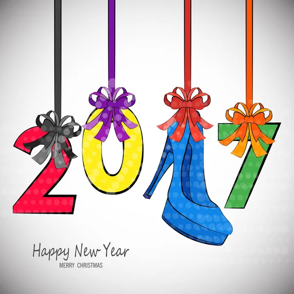 Дизайн на Новий рік привітання 2017 з фігурами — стоковий вектор