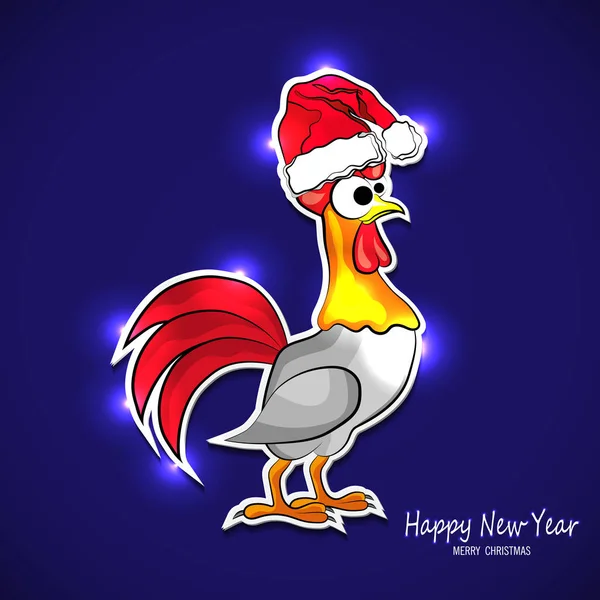 新年问候 2017 与公鸡符号设计 — 图库矢量图片