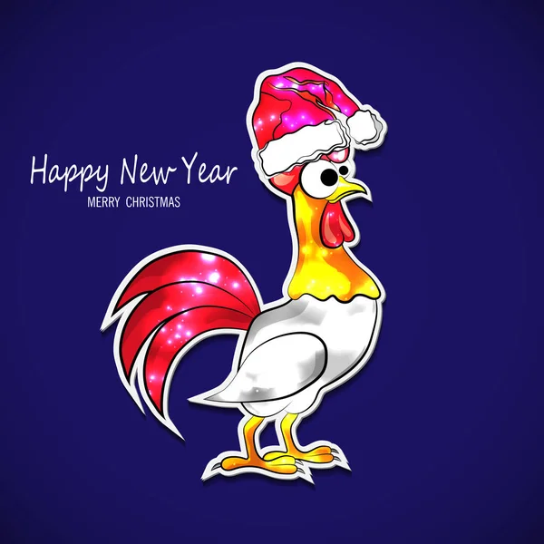 Diseño para un saludo de Año Nuevo 2017 con símbolo de gallo — Vector de stock