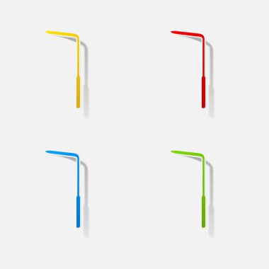 Etiket kağıt ürünleri gerçekçi öğesi tasarım illüstrasyon diş ayna