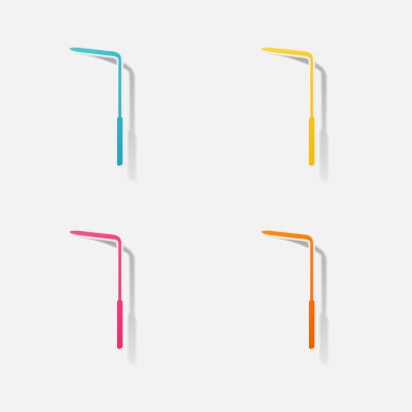 Etiket kağıt ürünleri gerçekçi öğesi tasarım illüstrasyon diş ayna