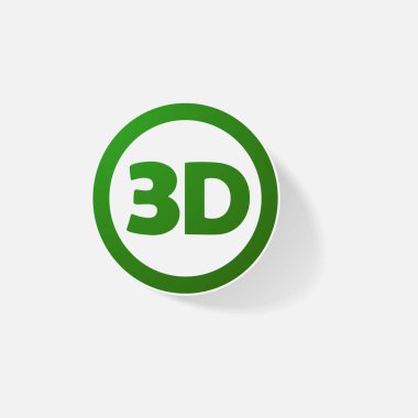 Etiket kağıt ürünleri gerçekçi öğesi tasarım illüstrasyon 3d yazıt