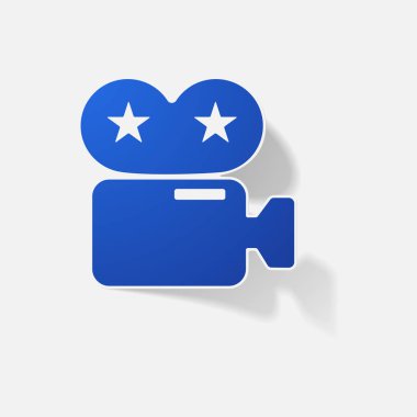 Etiket kağıt ürünleri gerçekçi öğesi tasarım illüstrasyon video kamera video kamera