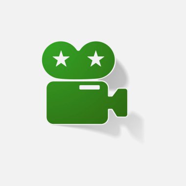 Etiket kağıt ürünleri gerçekçi öğesi tasarım illüstrasyon video kamera video kamera