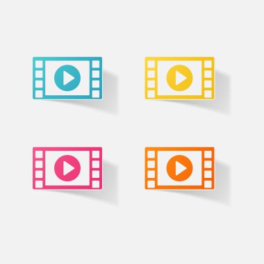 Etiket kağıt ürünleri gerçekçi öğesi tasarım illüstrasyon makara film