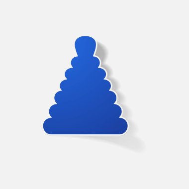 Etiket kağıt ürünleri gerçekçi öğesi tasarım illüstrasyon oyuncak piramit