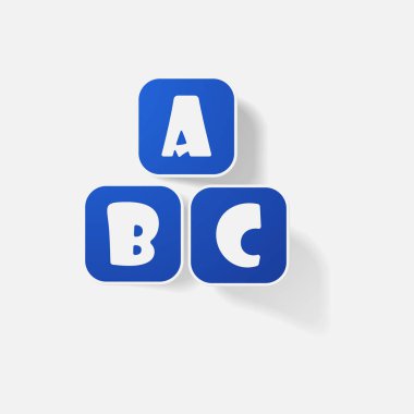 Etiket kağıdı ürünleri gerçekçi öğesi tasarım b c harfleri