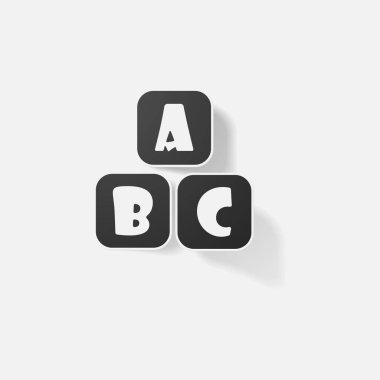 Etiket kağıdı ürünleri gerçekçi öğesi tasarım b c harfleri