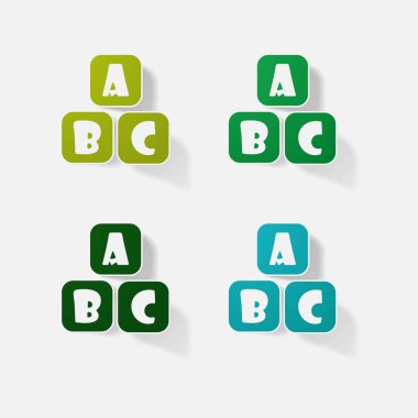 Etiket kağıdı ürünleri gerçekçi öğesi tasarım b c harfleri