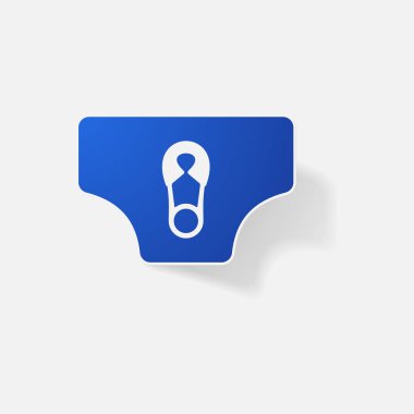 Etiket kağıt ürünleri gerçekçi öğesi tasarım illüstrasyon çocuk bezi