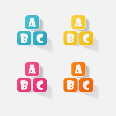 Etiket kağıdı ürünleri gerçekçi öğesi tasarım b c harfleri