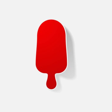 Etiket kağıt ürünleri gerçekçi öğesi tasarım illüstrasyon dondurma