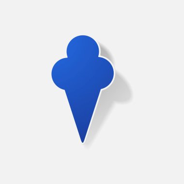 Etiket kağıt ürünleri gerçekçi öğesi tasarım illüstrasyon dondurma