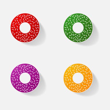 Etiket kağıt ürünleri gerçekçi öğesi tasarım illüstrasyon çörek