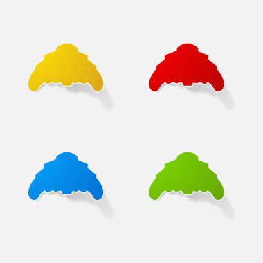 Etiket kağıt ürünleri gerçekçi öğesi tasarım illüstrasyon kruvasan