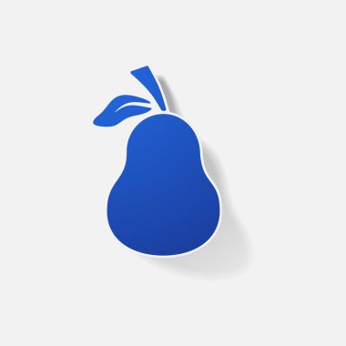 Etiket kağıt ürünleri gerçekçi öğesi tasarım illüstrasyon armut