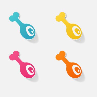 Etiket kağıt ürünleri gerçekçi öğesi tasarım illüstrasyon tavuk budu