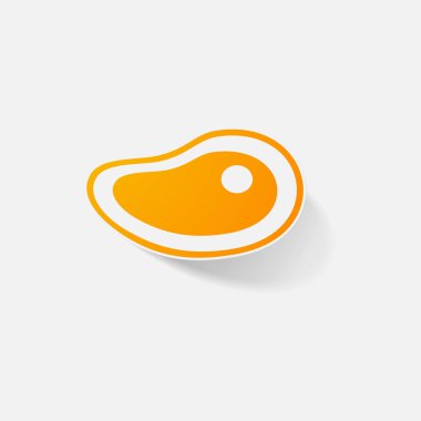 Etiket kağıt ürünleri gerçekçi öğesi tasarım illüstrasyon biftek