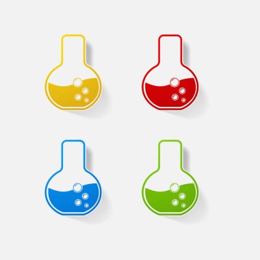 Etiket kağıt ürünleri gerçekçi öğesi tasarım illüstrasyon şişesi