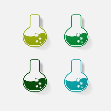 Etiket kağıt ürünleri gerçekçi öğesi tasarım illüstrasyon şişesi