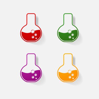 Etiket kağıt ürünleri gerçekçi öğesi tasarım illüstrasyon şişesi