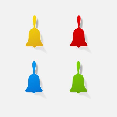 Etiket kağıt ürünleri gerçekçi öğesi tasarım illüstrasyon çan