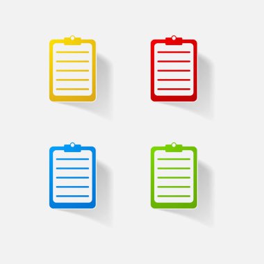 Etiket kağıt ürünleri gerçekçi öğesi tasarım illüstrasyon defter