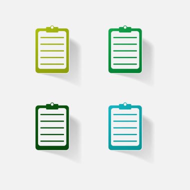 Etiket kağıt ürünleri gerçekçi öğesi tasarım illüstrasyon defter