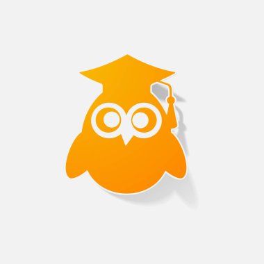 Etiket kağıt ürünleri gerçekçi öğesi tasarım illüstrasyon baykuş