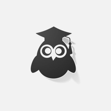 Etiket kağıt ürünleri gerçekçi öğesi tasarım illüstrasyon baykuş