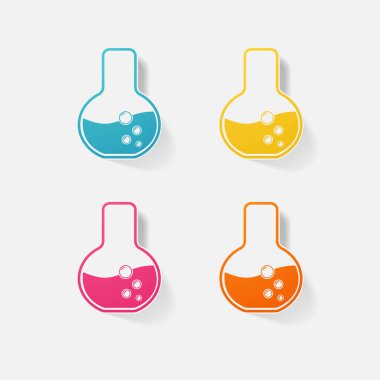 Etiket kağıt ürünleri gerçekçi öğesi tasarım illüstrasyon şişesi