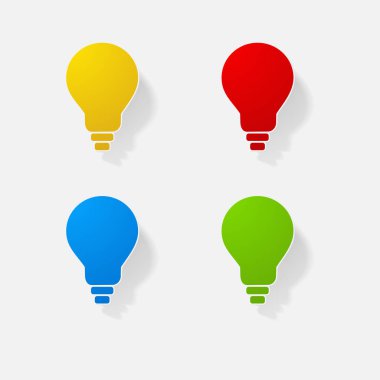 Etiket kağıt ürünleri gerçekçi öğesi tasarım çizim ışık