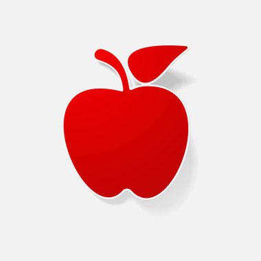 Etiket kağıt ürünleri gerçekçi öğesi tasarım illüstrasyon elma