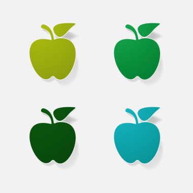 Etiket kağıt ürünleri gerçekçi öğesi tasarım illüstrasyon elma